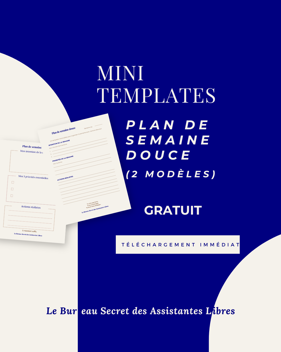Mini-template gratuit “Plan de semaine douce” (2 modèles)